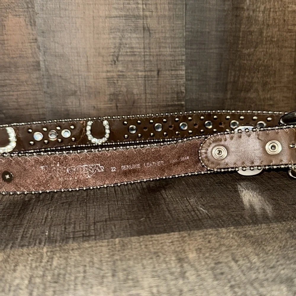 NOCONA ‎ Rhinestone Studded Belt-size 22